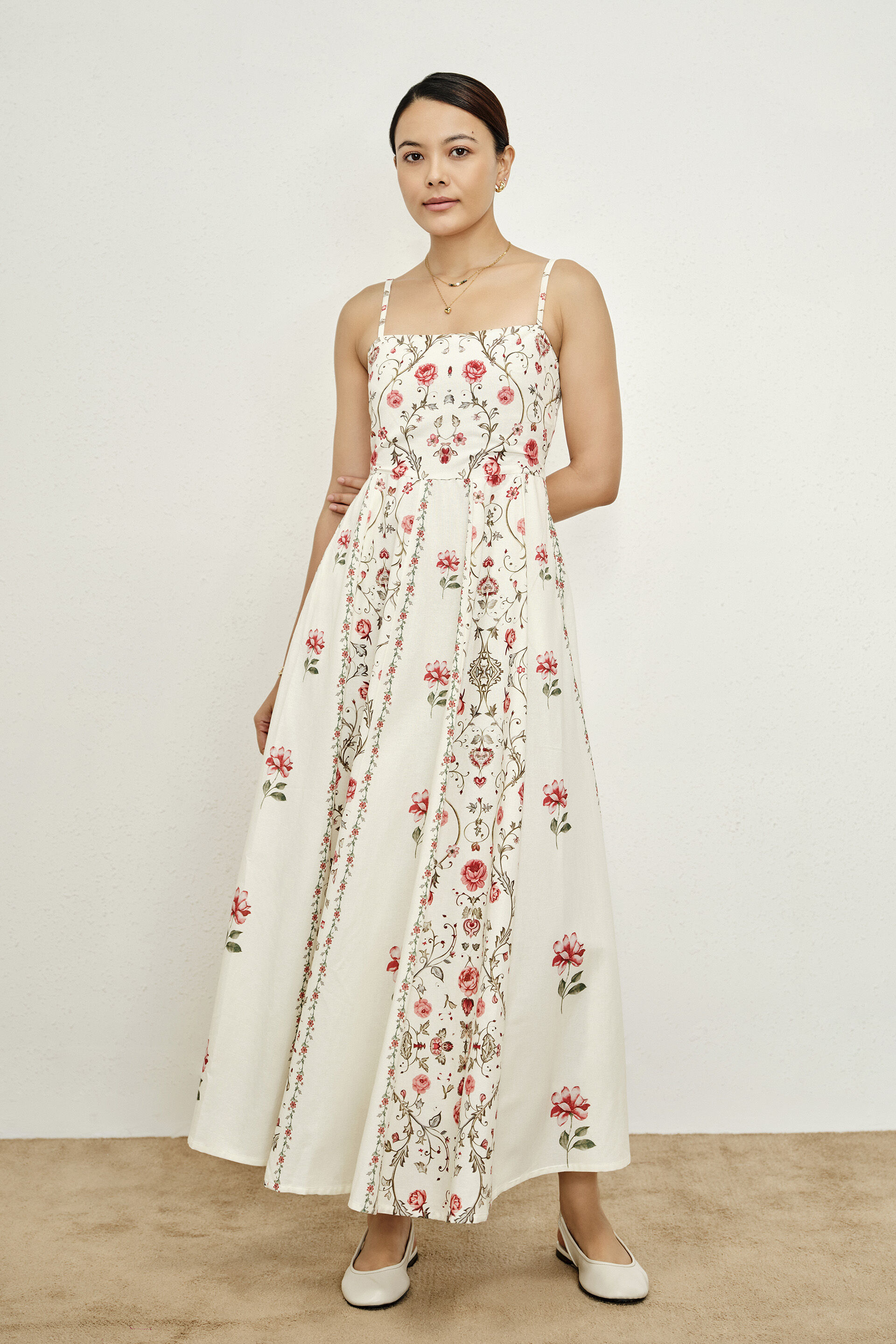 Samaria Cream Floral Dress